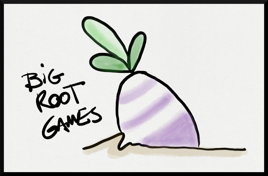 Big Games Logo: a large turnip is stuck in the ground.